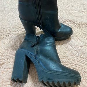 black heel boots